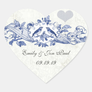 Stickers de mariage de la marine Lucky Bluebirds v