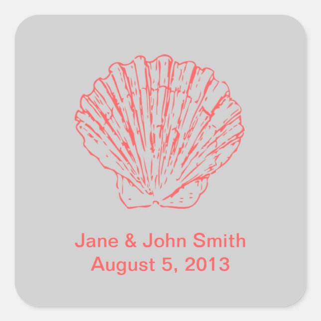 Stickers de mariage de plage : Saint-Jacques sur g (Devant)