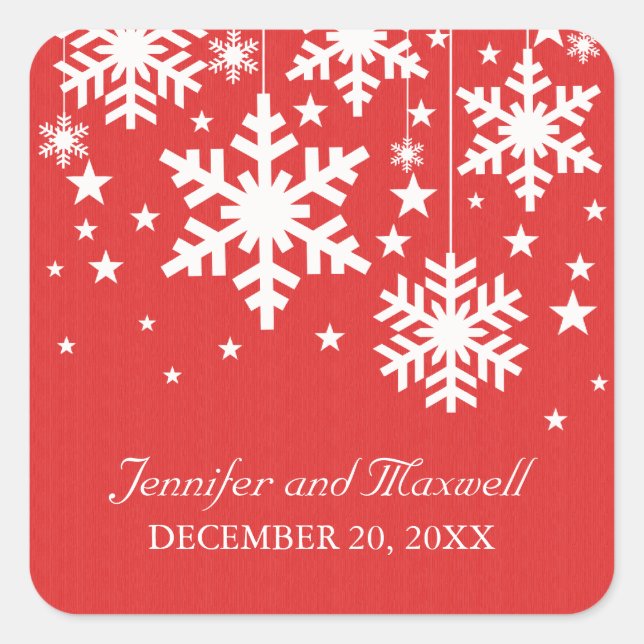Stickers de mariage des flocons de neige et étoile (Devant)