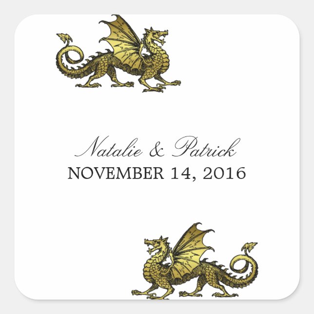 Stickers de mariage Dragon Or (Devant)