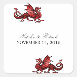 Stickers de mariage Dragon Rouge