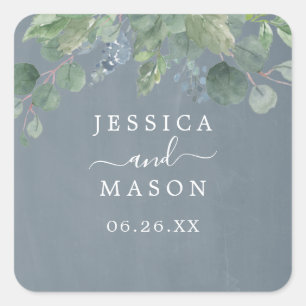 Stickers de mariage Dusty Blue Eucalyptus Favor