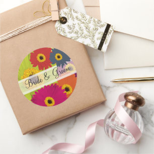 Stickers de mariage élégant Gerber Daisy