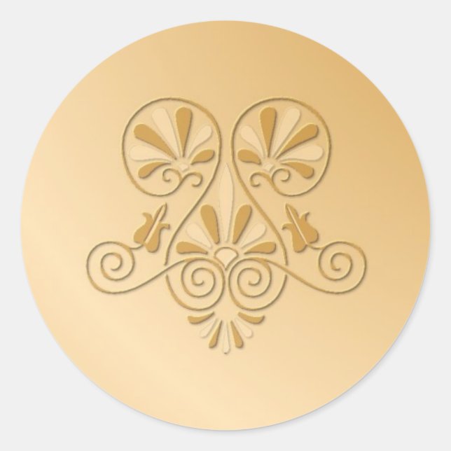 Stickers de mariage en relief or (Devant)