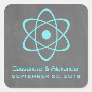 Stickers de mariage en tableau noir atomique Aqua
