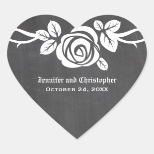 Stickers de mariage en tableau noir Rose ivoire