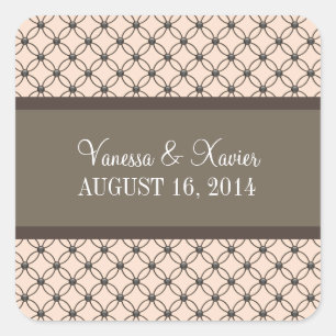 Stickers de mariage en treillis design en lin