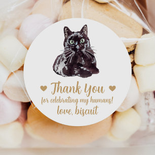 Stickers de mariage favori pour chat noir personna