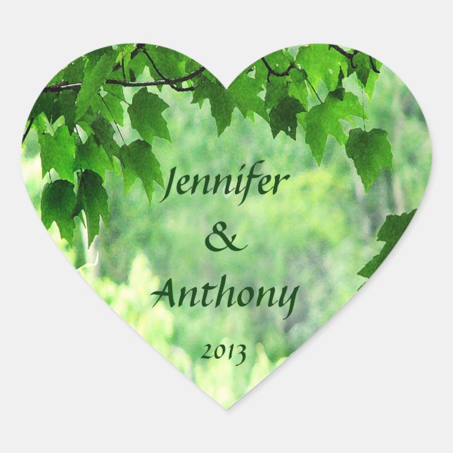 Stickers de mariage feuillus (Devant)