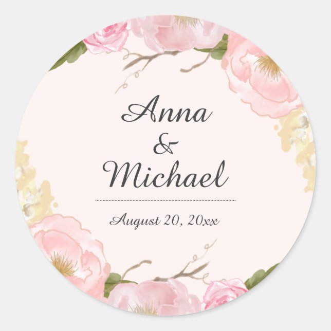 Stickers de mariage floral et botanique (Devant)