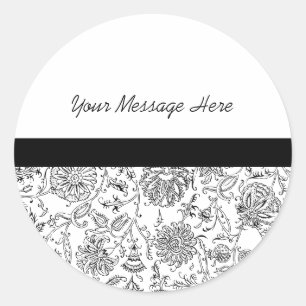 Stickers de mariage floral noir élégant