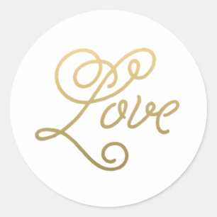 Stickers de mariage Gold Script Love élégant