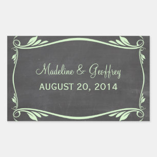 Stickers de mariage Green Flourish Chalkboard