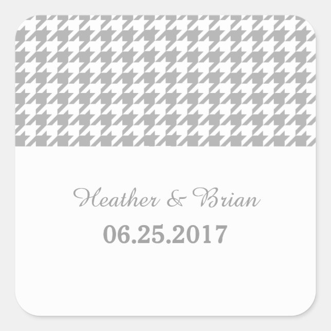 Stickers de mariage Grey Houndstooth (Devant)