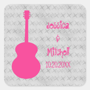 Stickers de mariage Hot Rose Guitar Grunge