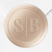 Stickers de mariage Monogram Champagne Gold Wax Se