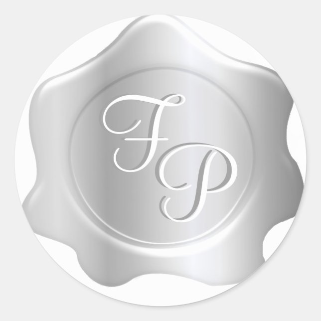 Stickers de mariage Monogramme de cire de phoque (Devant)