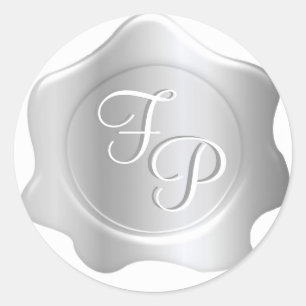 Stickers de mariage Monogramme de cire de phoque