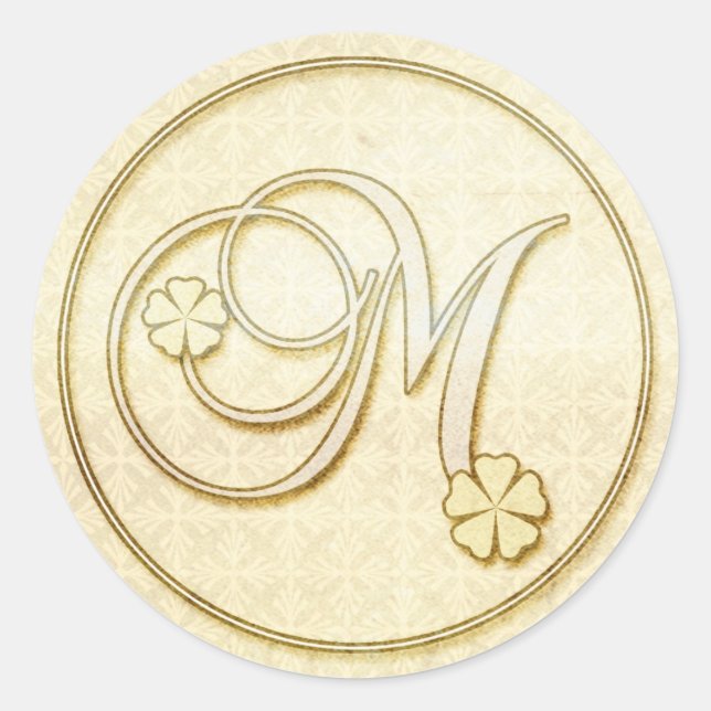 Stickers de mariage personnalisés : Monogramme ini (Devant)
