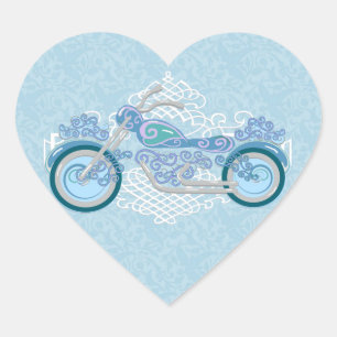 Stickers de mariage pour moto floral romantique