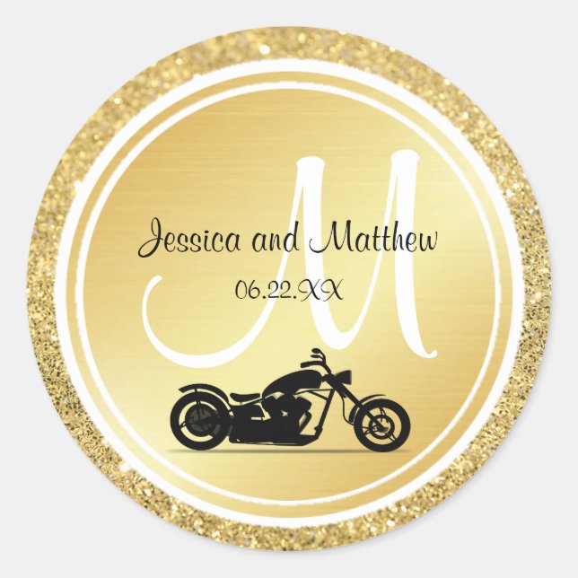 Stickers de mariage pour moto Parties scintillant  (Devant)