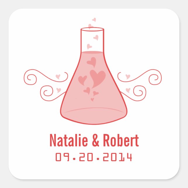 Stickers de mariage Red Sweet Chimie (Devant)