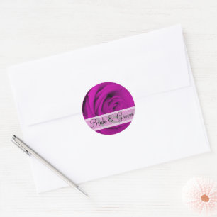 Stickers de mariage Rose de prune violette élégant