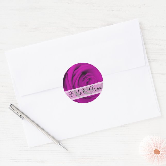 Stickers de mariage Rose de prune violette élégant (Enveloppe)