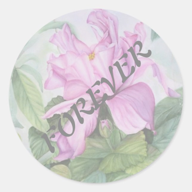 STICKERS DE MARIAGE ROSE TROPICALE ORCHID (Devant)