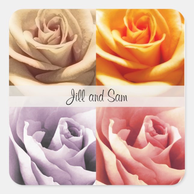 STICKERS DE MARIAGE ROSES PERSONNALISÉS (Devant)
