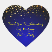 Stickers de mariage Royal Blue et Gold personnalis