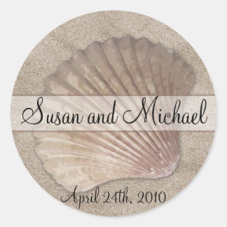 Stickers de mariage Sea Shell personnalisables