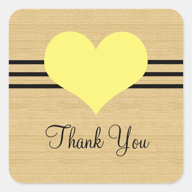 Stickers de Merci coeur moisi-bois, Jaune (Devant)