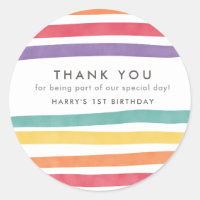 Stickers de Merci de fête d'anniversaire à l'arc-e