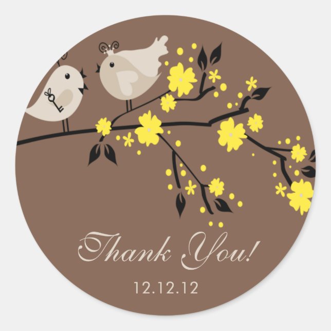 Stickers de Merci de Fête des mariées Inséparables (Devant)