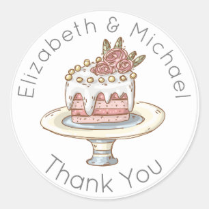 Stickers de Merci de gâteau Mariage Whimsical