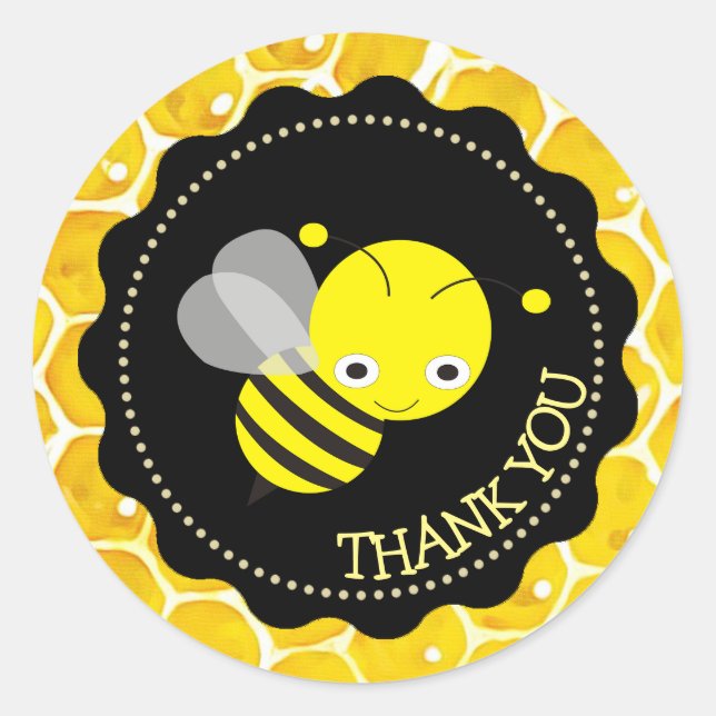Stickers de Merci de nid d'abeille mignonne (Devant)