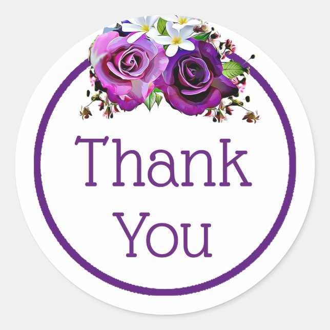Stickers de Merci Floral Rose violet (Devant)