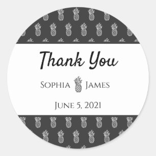 Stickers de Merci personnalisé, ananas minimaliste