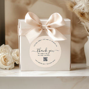 Stickers de Merci personnalisé Boho léger avec cod