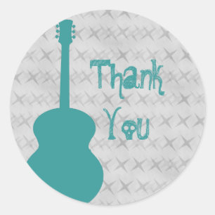 Stickers de Merci turquoise Guitare Grunge