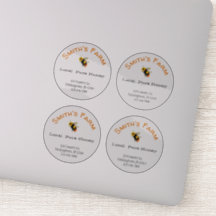 Stickers de miel sur mesure rond transparent