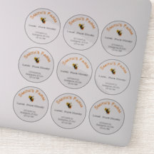 Stickers de miel sur mesure rond transparent