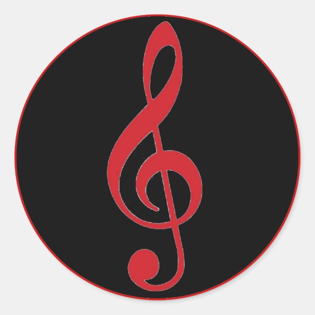 stickers de musique rouge à clé noire (Devant)