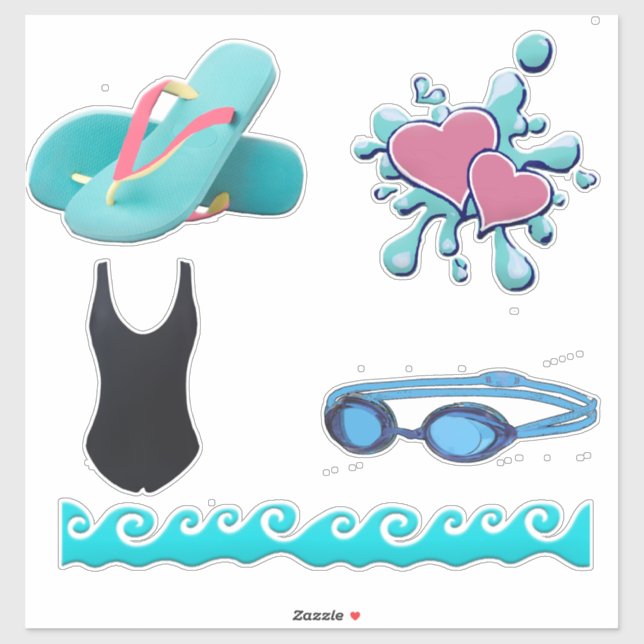 Stickers de natation (Feuille)