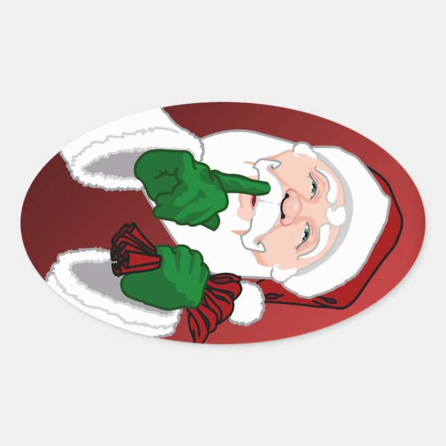Stickers de Noël amusants Stickers Santa Clause mi (Devant)