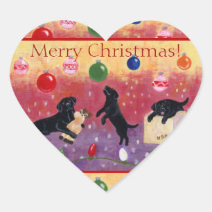Stickers de Noël Black Labrador Retriever
