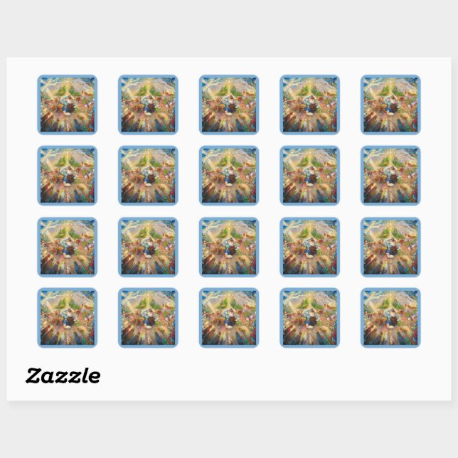 Stickers de Noël de la Saint-Famille (Feuille)