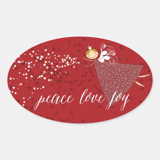Stickers de Noël Fée de Noël de la Paix (Devant)