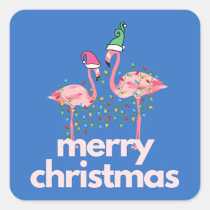 Stickers de Noël Flamant rose Whimsical moderne